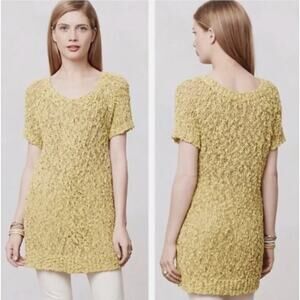 Moth‎ Sweater Womens Large Yellow Juliet Nubby Yellow Chunky Tunic Anthropologie